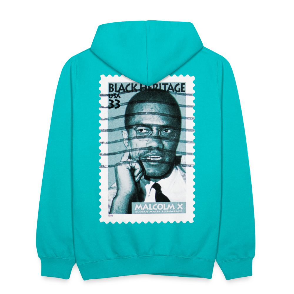 Malcolm X Postage Hoodie - scuba blue/asphalt